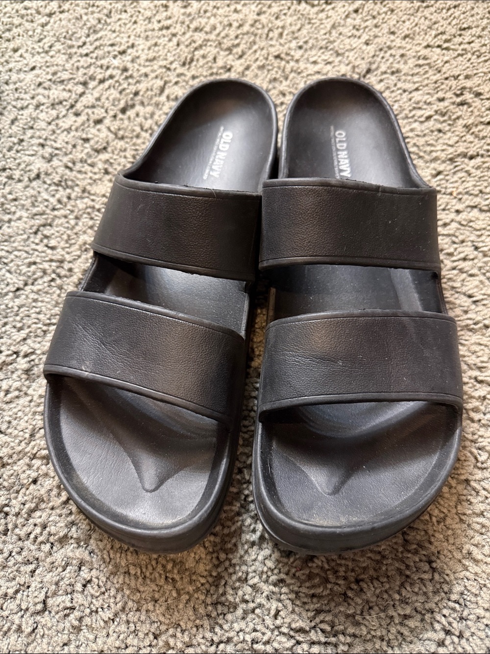 Old Navy Black Dual-Strap Comfort Slide Sandals